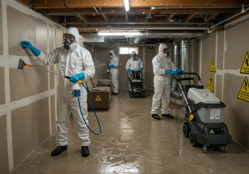 Basement Moisture Removal and Structural Drying process in Louisa County, VA